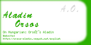 aladin orsos business card